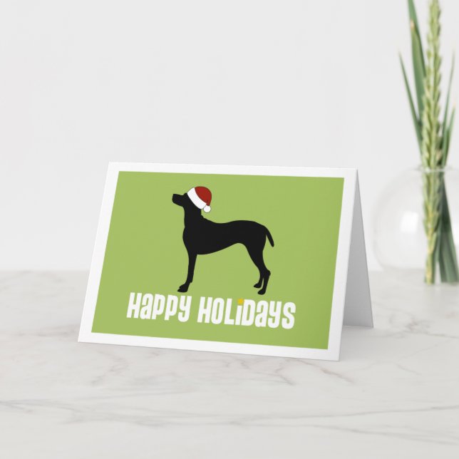 Vizsla Santa Hat Holiday Card (Front)