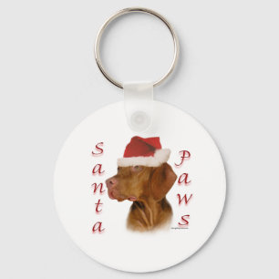 Vizsla Santa Paws Key Ring