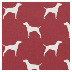Vizsla Silhouettes Pattern Red Fabric