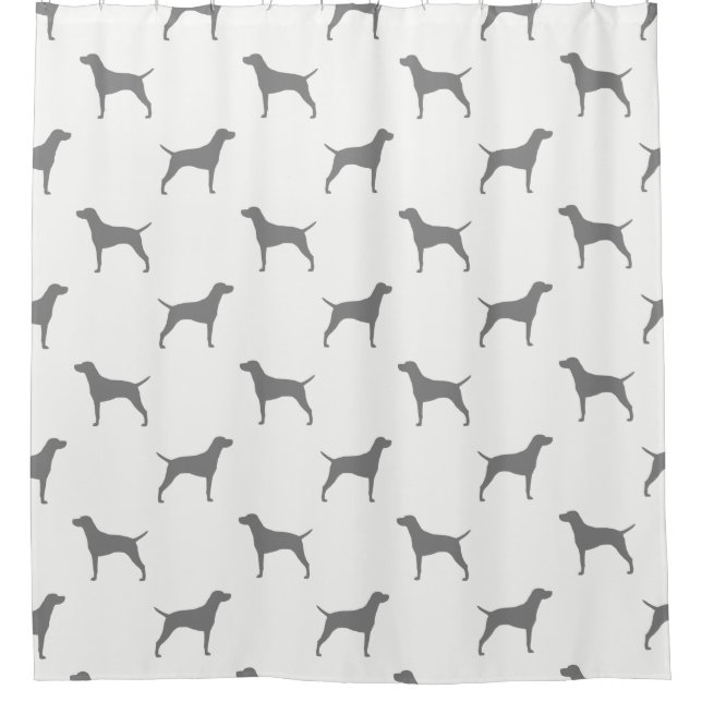 Vizsla Silhouettes Pattern Shower Curtain (Front)