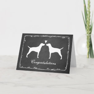 Vizsla Silhouettes Wedding Congratulations Card