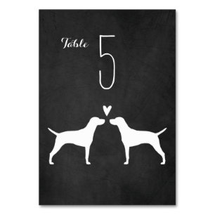 Vizsla Silhouettes Wedding Reception Dog Breed Table Number