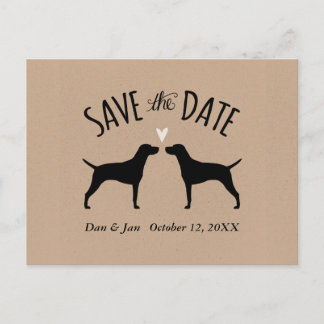 Vizsla Silhouettes Wedding Save the Date Announcement Postcard
