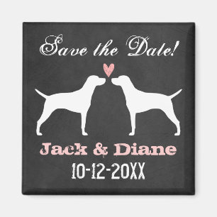 Vizsla Silhouettes Wedding Save the Date Magnet