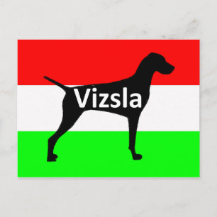 vizsla silo name on Hungary-Flag.png Postcard