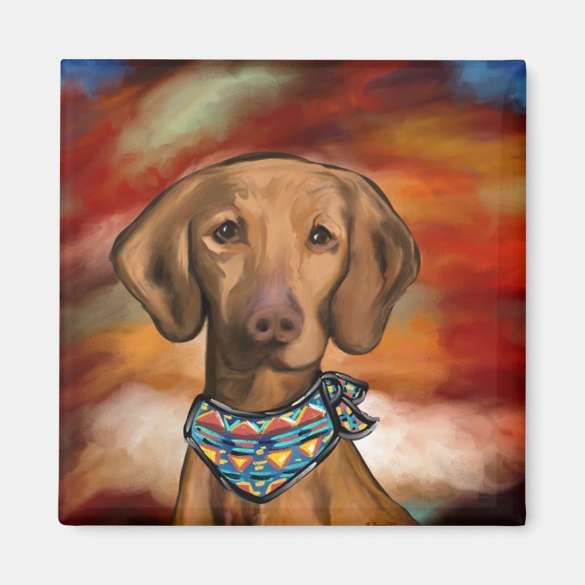 Vizsla Southwestern Magnet (Front)