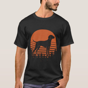 Vizsla Sunset Retro Dog Silhouette T-Shirt