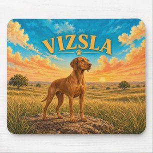 Vizsla, Tallgrass Prairie Vintage Watercolor Mouse Pad