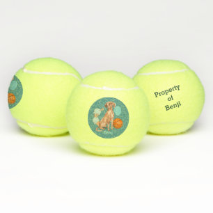 Vizsla Teal Personalised Tennis Balls