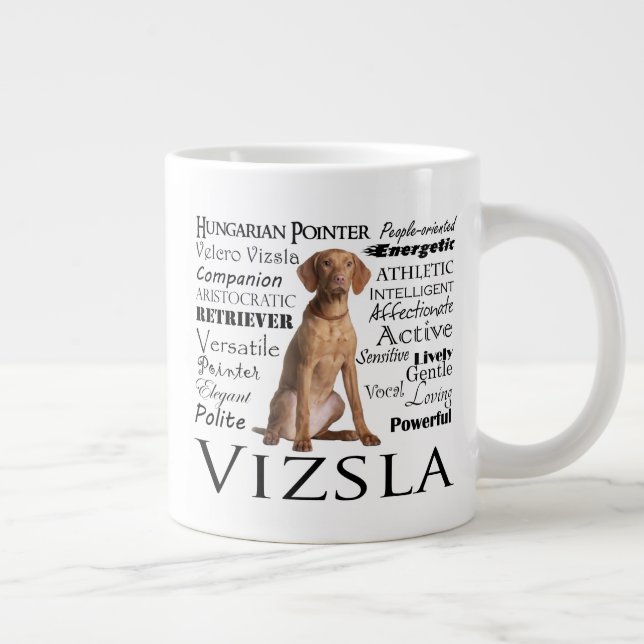 Vizsla Traits Jumbo Mug (Right)