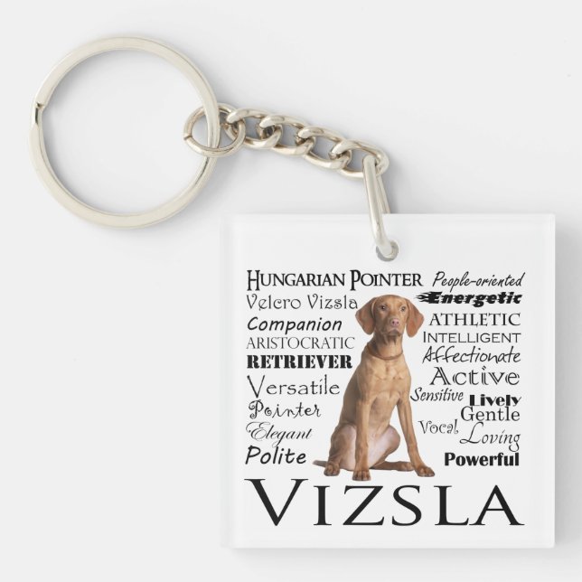 Vizsla Traits Keychain (Front)