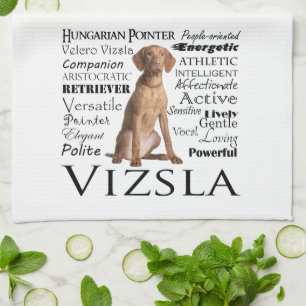 Vizsla Traits Kitchen Towel