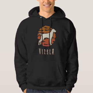 Vizsla Vintage Retro Classic Dog Sunset Hoodie