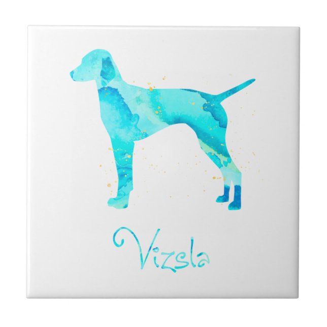 Vizsla Watercolor Design Tile (Front)