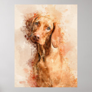Vizsla Watercolour Poster