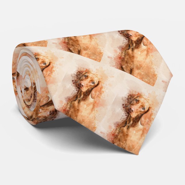 Vizsla Watercolour Tie (Rolled)