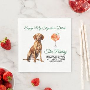 Vizsla Wedding Signature Drink Napkin