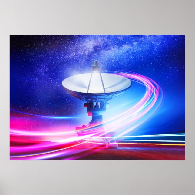 VLA Radio Telescope: Neon light Poster (Front)
