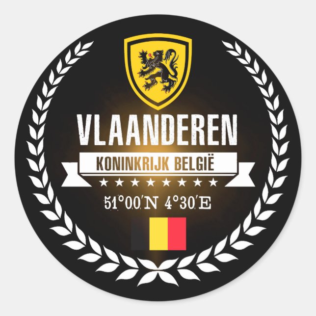 Vlaanderen Classic Round Sticker (Front)