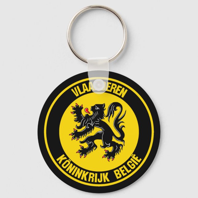 Vlaanderen Round Emblem Key Ring (Front)