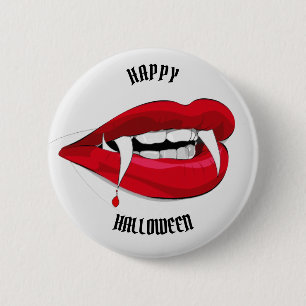 Vladdy Vampire Fangs Teeth Lips 6 Cm Round Badge