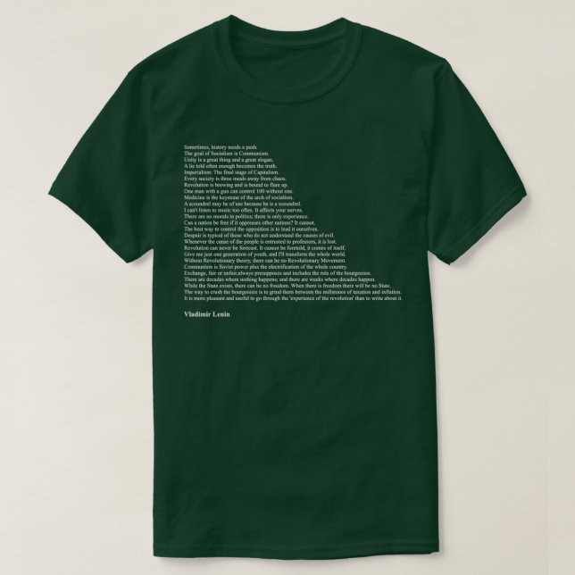 Vladimir Lenin Quotes T-Shirt (Design Front)