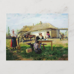 Vladimir Makovsky- Arrival of a School Mistress Postcard