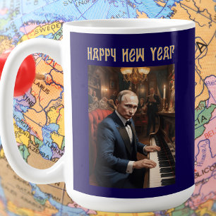 Vladimir Putin Happy New Year Mug Russian
