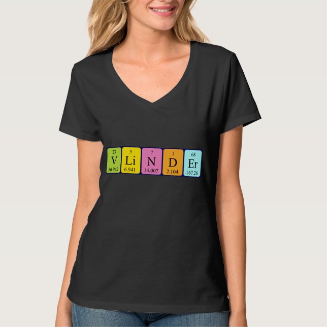 Vlinder periodic table name shirt (Front)