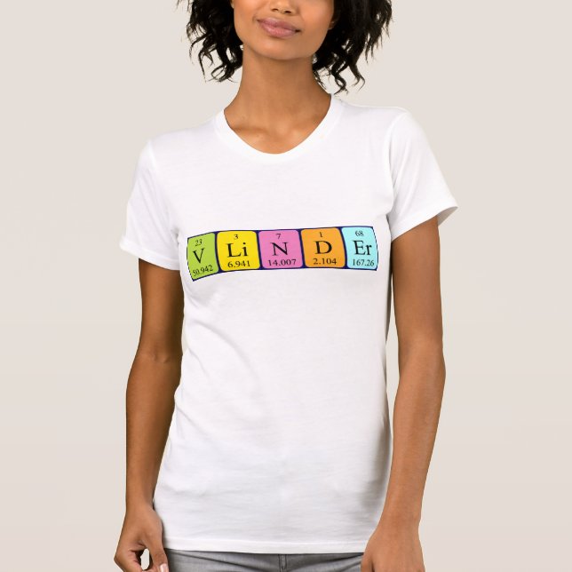 Vlinder periodic table name shirt (Front)