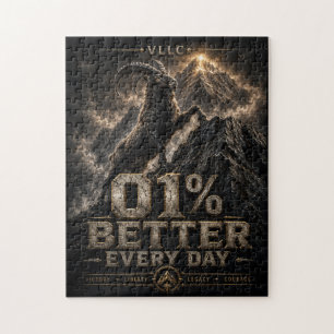 VLLC 1% Better Every Day Mountain Goat Motivation Jigsaw Puzzle