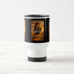 VLLC Lion Vs Wolf Motivational Quote Lion King Wal Travel Mug