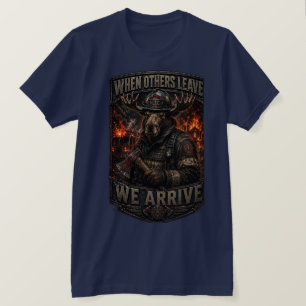 VLLC When Others Leave We Arrive Firefighter Moose T-Shirt
