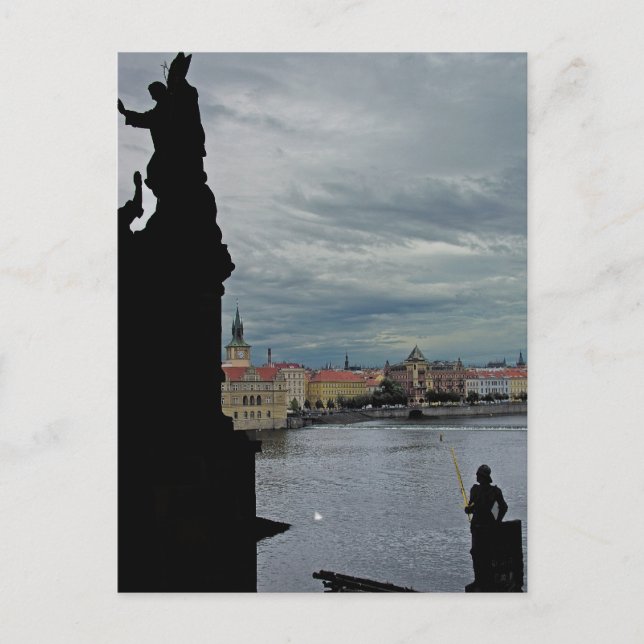 Vltava River, Prague, From Charles Bridge Postcard (Front)