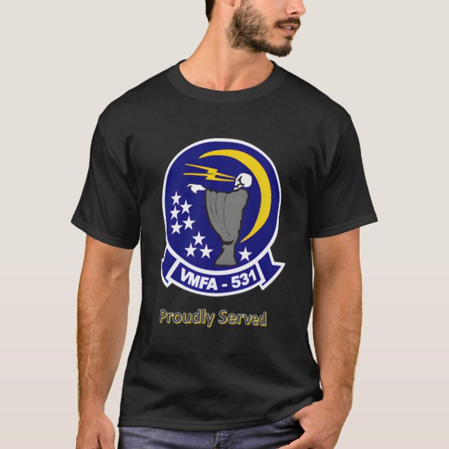 Vmfa-531 Black T-Shirt (Front)