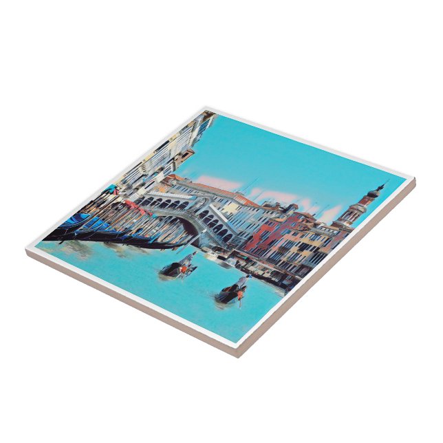 VNT006 VENICE, RIALTO, Gondolas, Italy, Tile (Side)