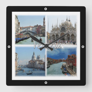 VNT024 VENICE, Mosaic, Veneto, Italy, Square Wall Clock