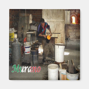VNT056 VENICE, MURANO Furnace, Italy, Fridge Magnet