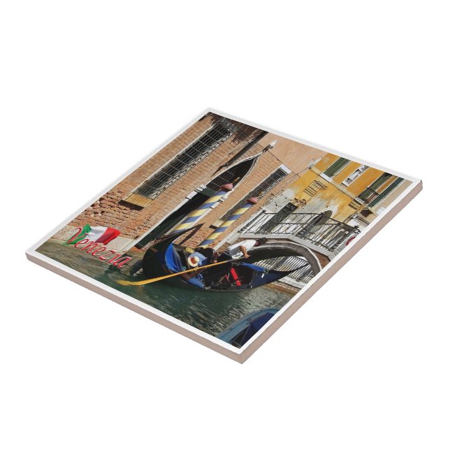 VNT064 VENICE, Gondolas, Veneto, Italy, Tile (Side)