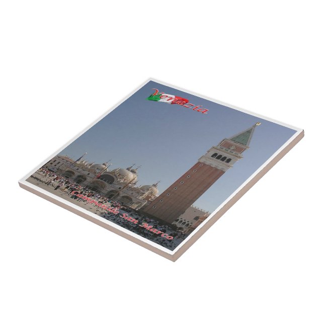 VNT069 VENICE,Saint Mark Bell Tower, Italy, Tile (Side)