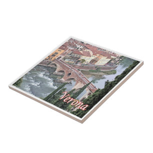 VNT085 VERONA, Roman Bridge, Verona, Italy, Tile