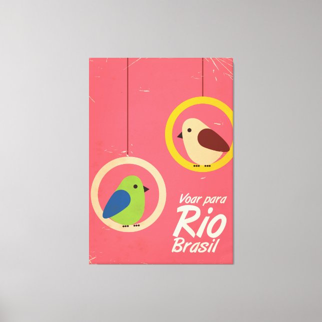 Voar para Rio, Brasil travel poster. Canvas Print (Front)