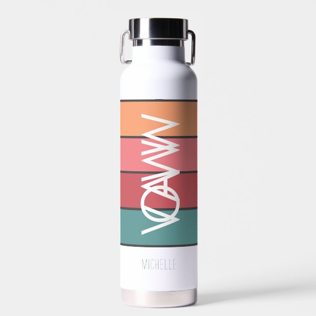 VOAWW Retro Stripes Water Bottle (Front)