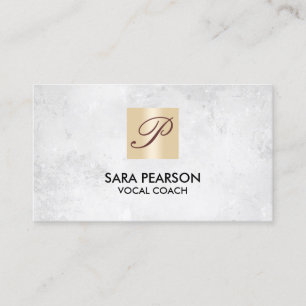 Vocal Coach Singing Lessons Gold Monogram Business Card