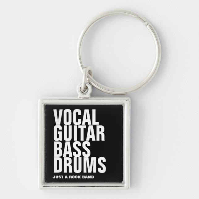 vocal, guitar, bass, drums... rock key ring (Front)