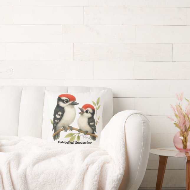 Vocal Red-bellied Woodpecker Cushion (Couch)