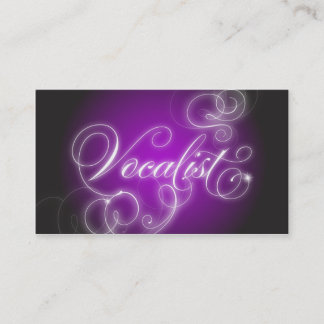 Vocalist Business Card Elegant Flourish Glow