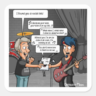 Vocalist Music Humour Funny Pun Square Stickers