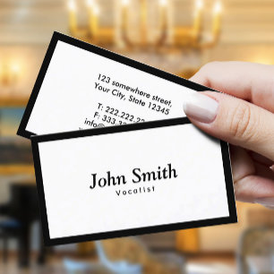 Vocalist Plain Black Border Business Card