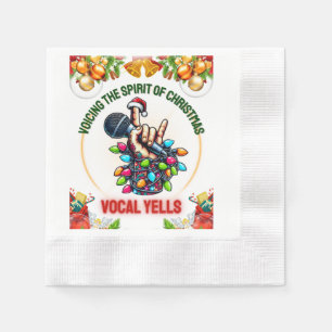 Vocalist Singer Microphone Musician Christmas Hat Napkin